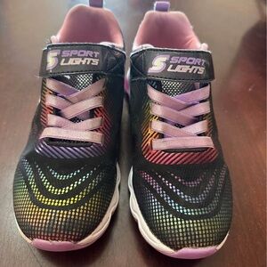 Kids Sneakers Sport - Black with Rainbow Accents